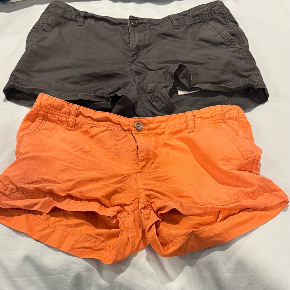The North Face Women's Orange and Gray Cotton/Linen Shorts - 8